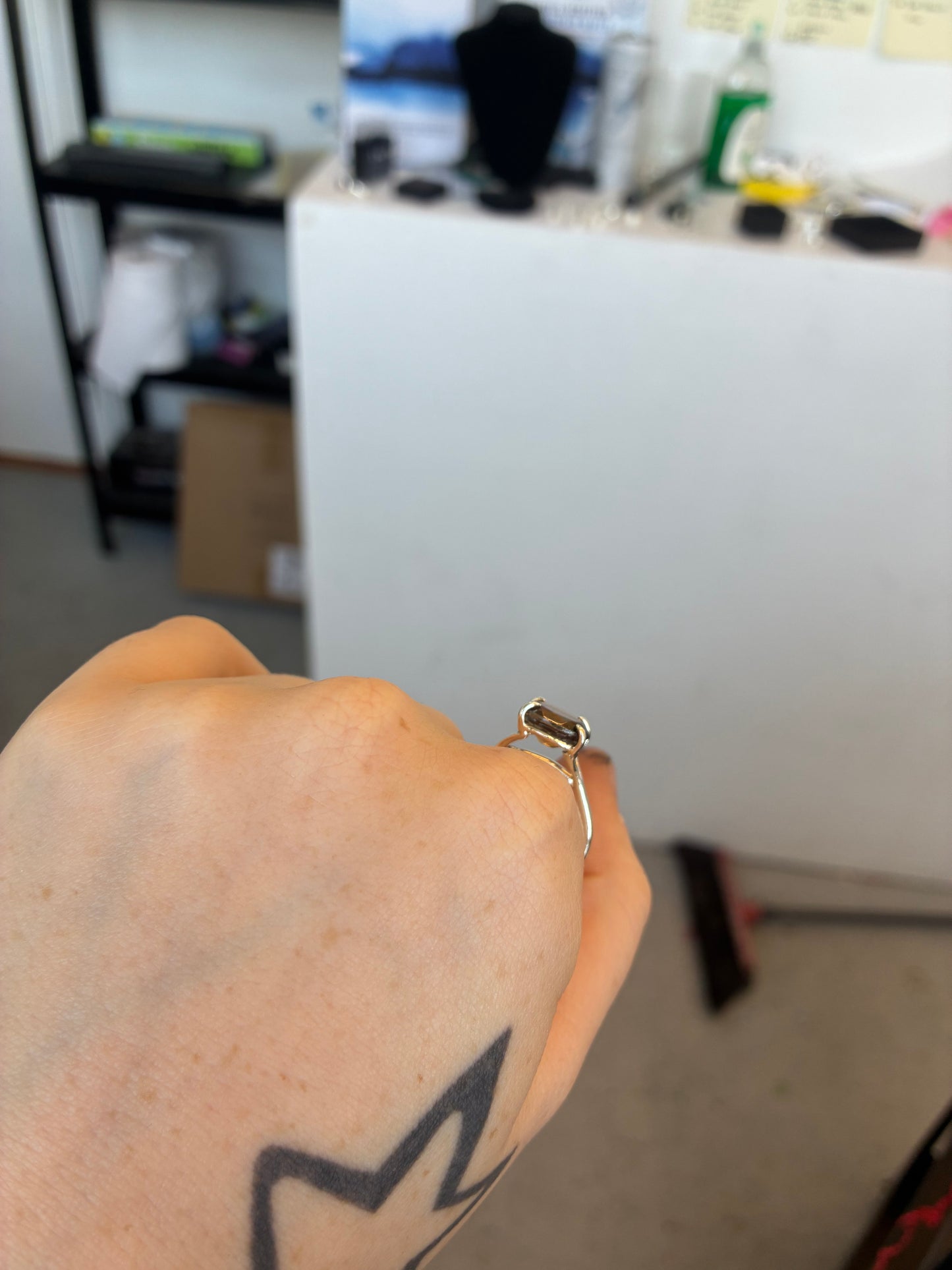 Smokey Quartz Claw Ring