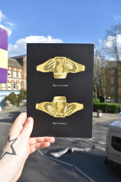 Pint Claddagh Print - Gold