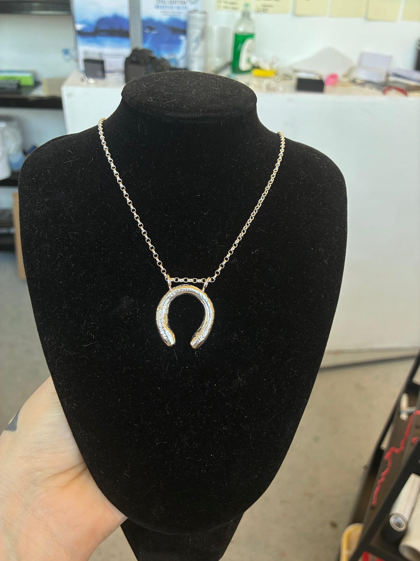 Recyled Lucky Horsehoe Pendant