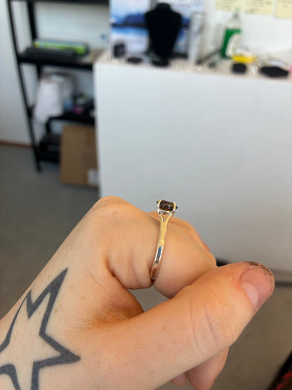 Smokey Quartz Claw Ring