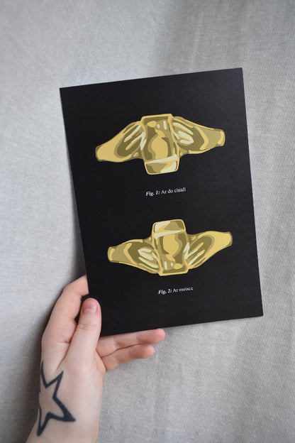 Pint Claddagh Print - Gold