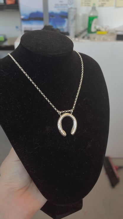 Recyled Lucky Horsehoe Pendant
